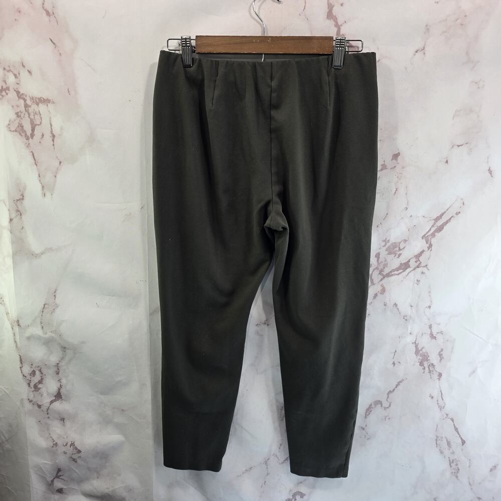 J Jill Leggings Womens Medium Green Pull On Pants High Rise Ponte Crop High Rise